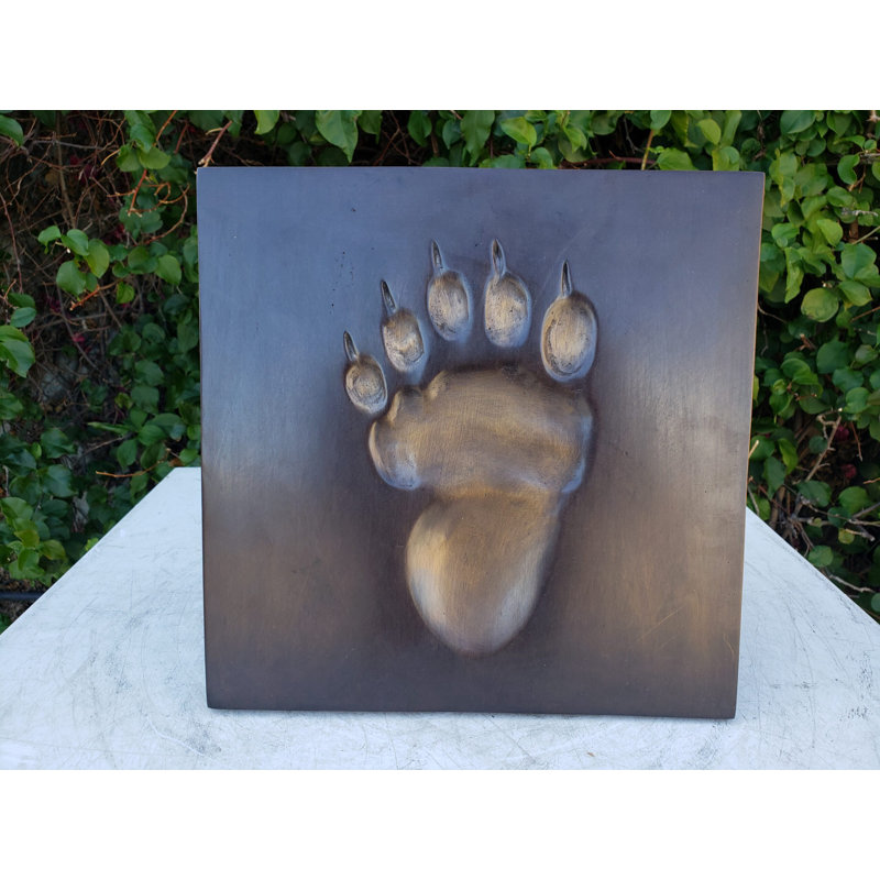 Bear Paw Print made of Bronze Wall decor Size: 10" x 10" x 1"H