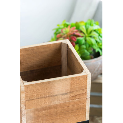 Ensemble de 2 boîtes en bois récupéré avec support en fer noir, L: 11 x 11 x 29,5 po: 8,5 x 8,5 x 21,5
