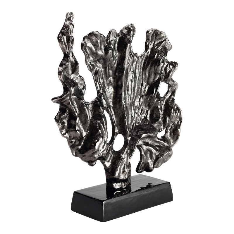CORAL SCULPTURE SMALL BLACK NICKEL, 19" H x 10" W x 18" D