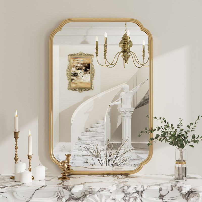 Miroir mural Amara, 36 po x 24 po, Doré