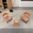 Apricot Brown Patio Furniture With 2 Chairs And Table, Soft Cushioned Seating, Iron Legs, Complementary Design Lounge Seating Modern Design, Seamless , Assembly-169048924
