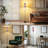  68.5" Standing Floor Lamp Seamless leopard skin pink blue tropical Dimmable Metal Pole Lamp with Linen Lampshade LED Bulb Included