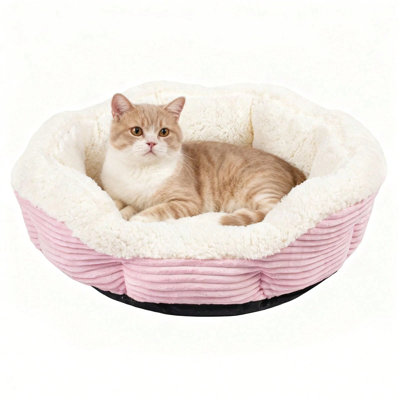 Lit chaud et moelleux pour animaux de compagnie pour chats et chiens - doux, robuste et lavable à la machine avec base antidérapante