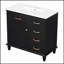 Meuble-lavabo de 36 pouces avec lavabo en céramique, structure en bois massif, armoire en bois aggloméré et peuplier, tiroirs rabattables, tablette réglable et poignées en alliage de zinc-1315617139