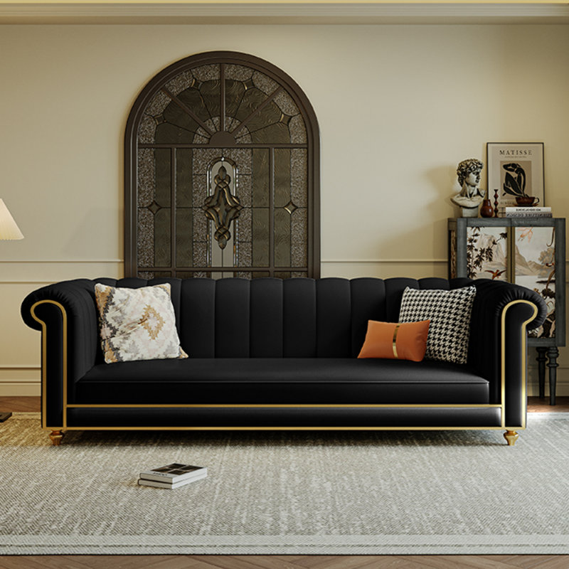 Canapé American Light Luxury Design, Noir