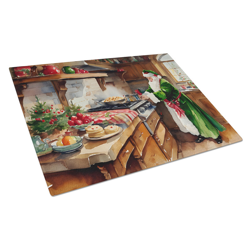 Grande planche à découper en forme de biscuits avec père Noël