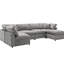 Lit en chenille 6 places, modulaire avec, combinaison, coussin en éponge, économiseur d'espace dans le salon, canapé modulaire gris, convertible en canapé-lit, rembourré Essential, épargnant,-121077276