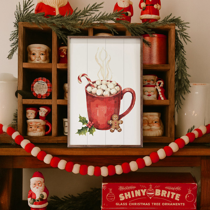 Noël chocolat chaud, H 36 po x l 24 po