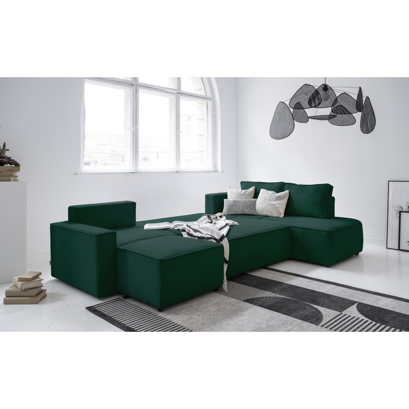 Sofa Bed, Right Hand Facing, Bottle Green