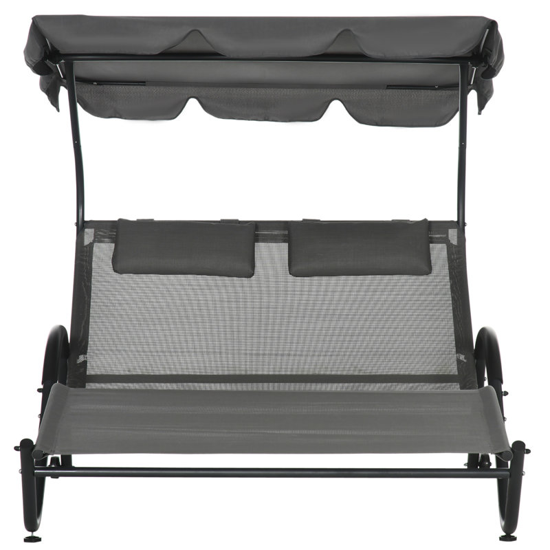 Méridienne double longue 21,2 po Mubaarak, Gris foncé
