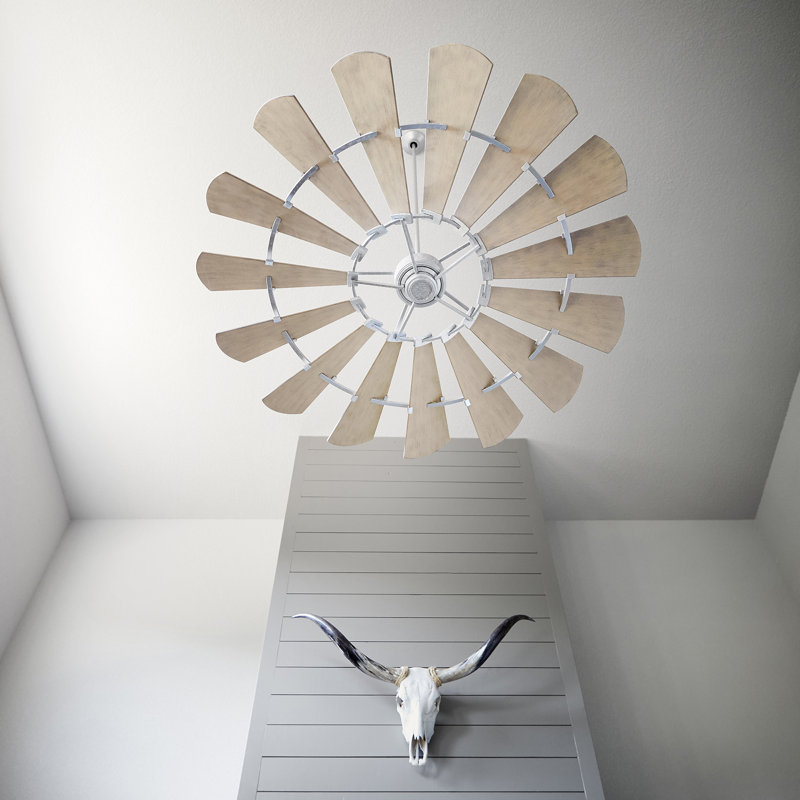 Windmill 72" Galvanized Transitional Ceiling Fan, Galvanized