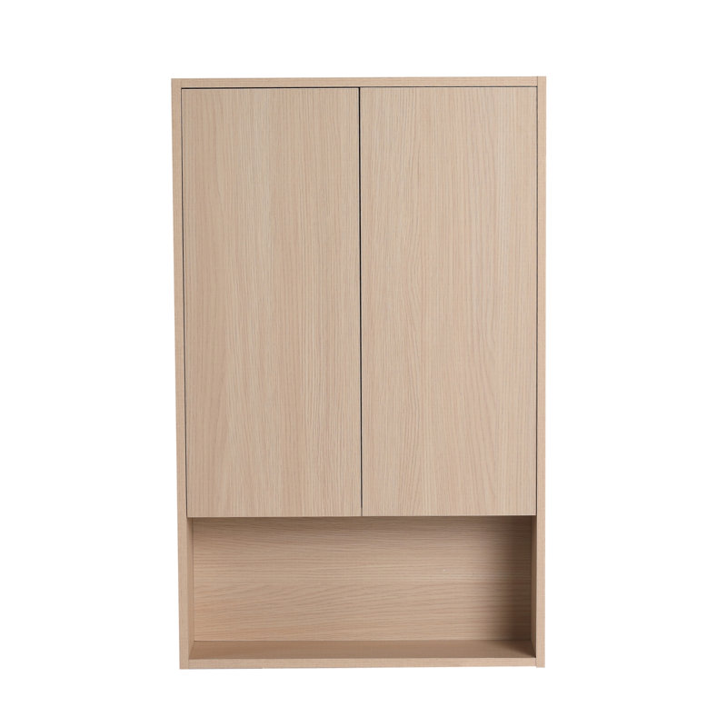 24 Inch Wall-Mounted  Cabinet With 2 Dooors And Open Shelf
