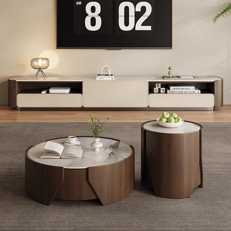 Table de bout ronde, H 19,7 po x L 35,4 po x l 35,4 po