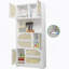 Armoire de rangement avec portes en rotin, huche autoportante avec prise de courant, 4 portes, 4 tiroirs