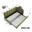 Green Velvet Upholstered 3FT Single Sofa Bed 90 X 190 Cm Daybed With Pull-Out Bed (No Mattress)-773707905