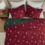 Mini ensemble de couvre-lit réversible 3 pièces en jacquard rouge d'hiver-115331805