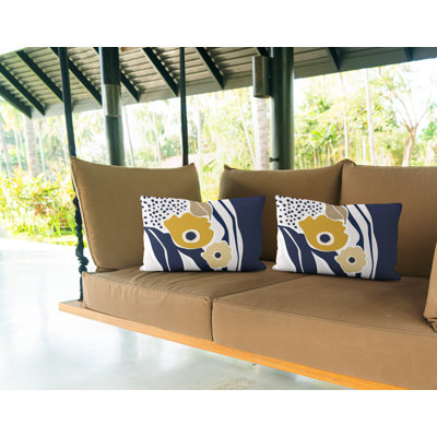 Housse et insert de coussin rectangulaire en polyester pour l'intérieur et l'extérieur