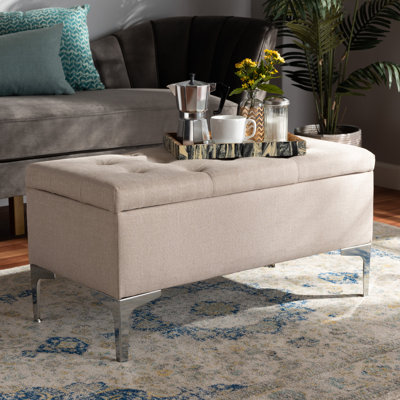Polyester Upholstered Storage Bench