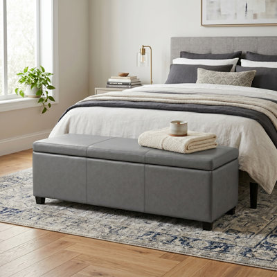 Banc rembourré avec rangement en mousse à haute densité de 48 po Avalon