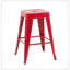 Tabouret à hauteur de comptoir 24 po, ensemble de 2 tabourets de bar en métal sans dossier, non empilable, amovible et facile à assembler, conception peu encombrante pour îlot de cuisine / bar / café / salle à manger (rouge)-83002776-83002777-83002781
