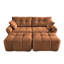Canapé 2 places avec 2 repose-pieds et coussin décoratif-1510390823