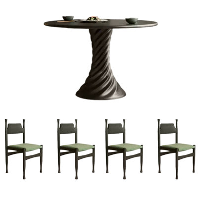 Ensemble de table ronde à pieds rotatifs