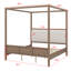 Modern Canopy Sleeping Platform Designed with a Softly Wrapped Headboard and a Sturdy Base Structure-129861534