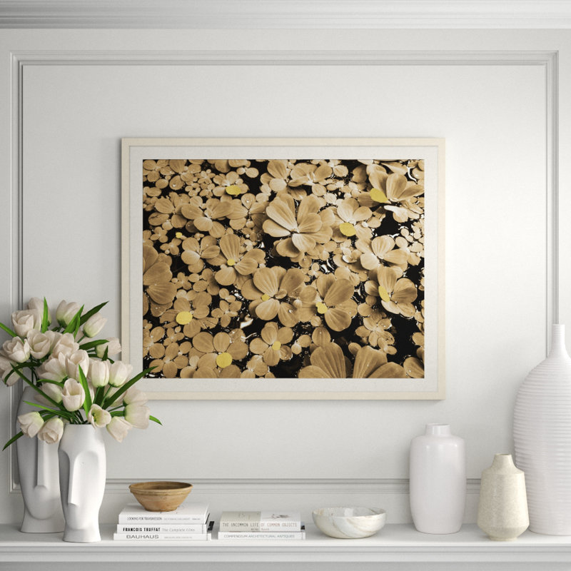 Floating Petals' Framed Photographic Print on Glass