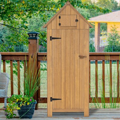 Garden 70.5"" H x 25.6"" W x 18.1"" D Solid Wood Tool Shed -  MCombo, 6056-0770