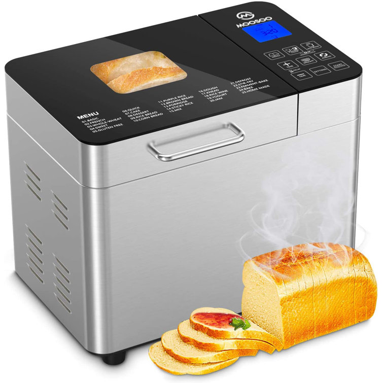 2 Lb Programmable Bread Maker Machine, 3 Loaf Sizes, 19 Menu