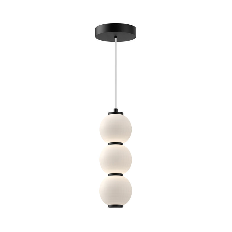 Queenstown Light Glass Steel Pendant, Matte Black, 19.75" H x 6.375" W x 6.375" D