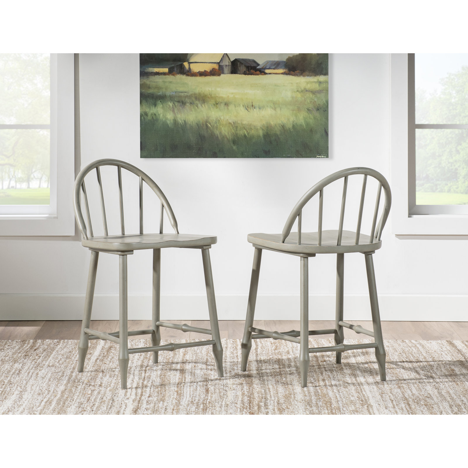 Country Living 24" Bar Stool, Green 