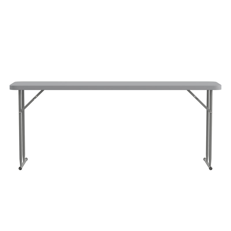 Parker Rectangular Plastic Folding Training and Event Table, Grey, 29" H x 70.8" W x 18" D