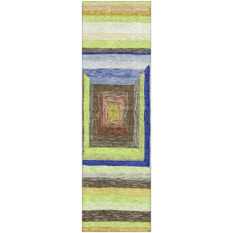 Premium Machine Washable Millbrook AMF1957 Geometric Rug, Runner 2'3" x 7'6"