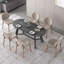 Tables de salle à manger spacieuses de 70,86 pouces (table seulement, sans chaises, avec plateau et pieds), maison de salle à manger rustique en métal