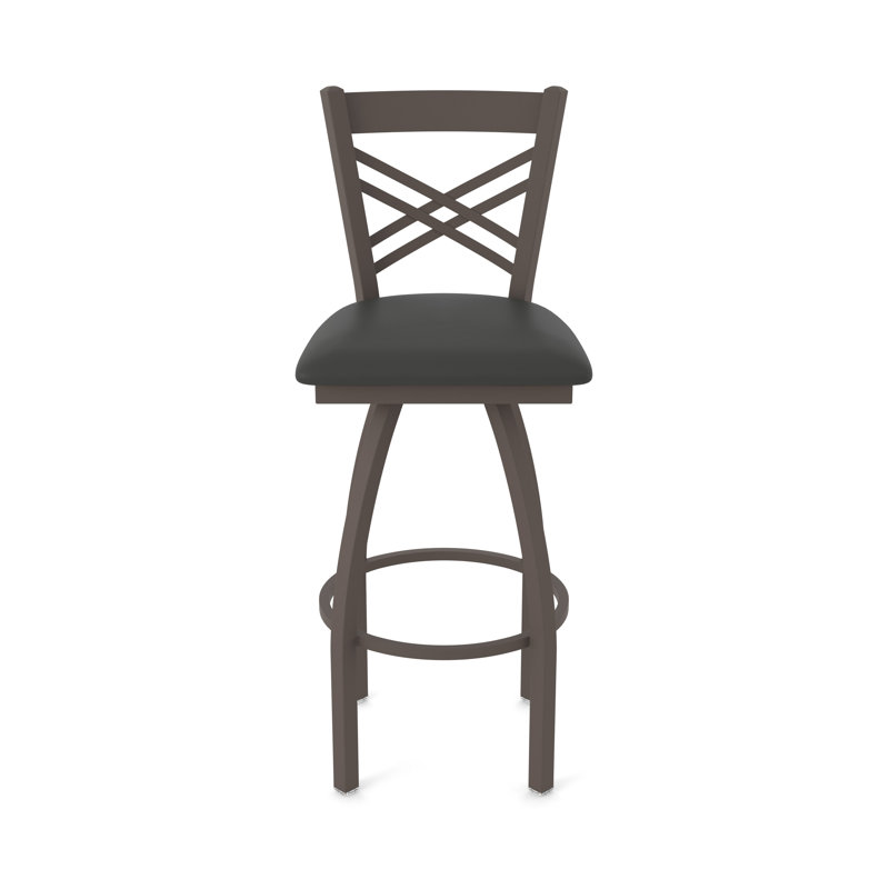 Tabouret pivotant 820 Catalina, Bronze, Vinyle - fer Canter, Tabouret de comptoir (siège d'une hauteur de 25 p