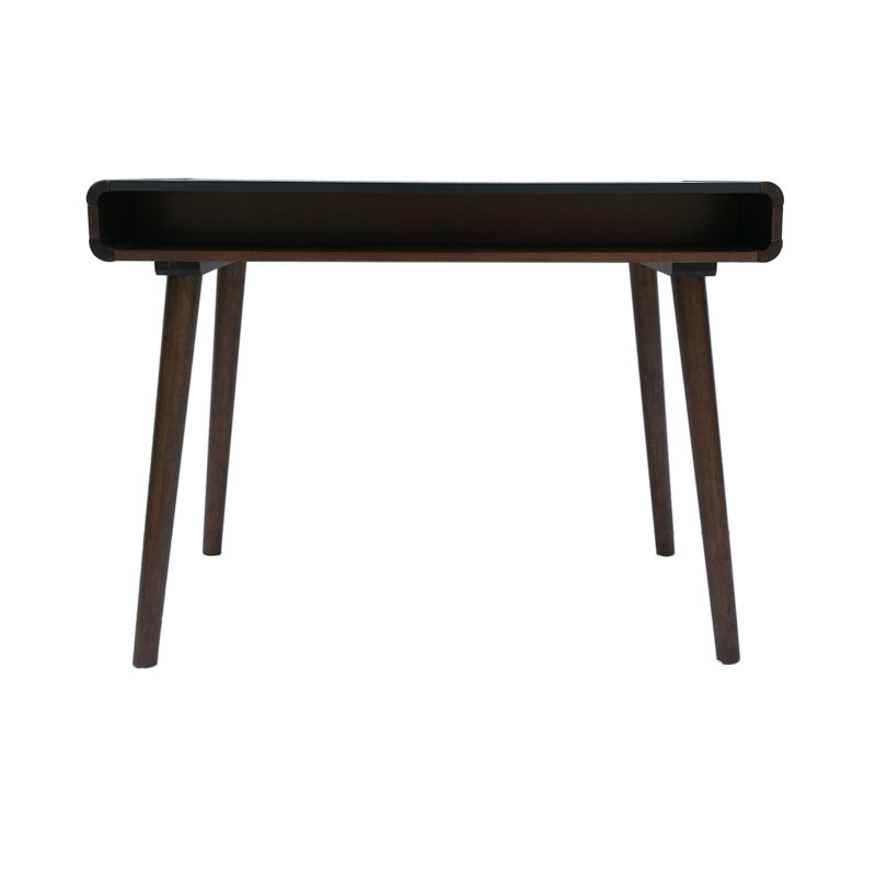 Bureau d'écriture Mid-Century à 2 tiroirs, Gris anthracite