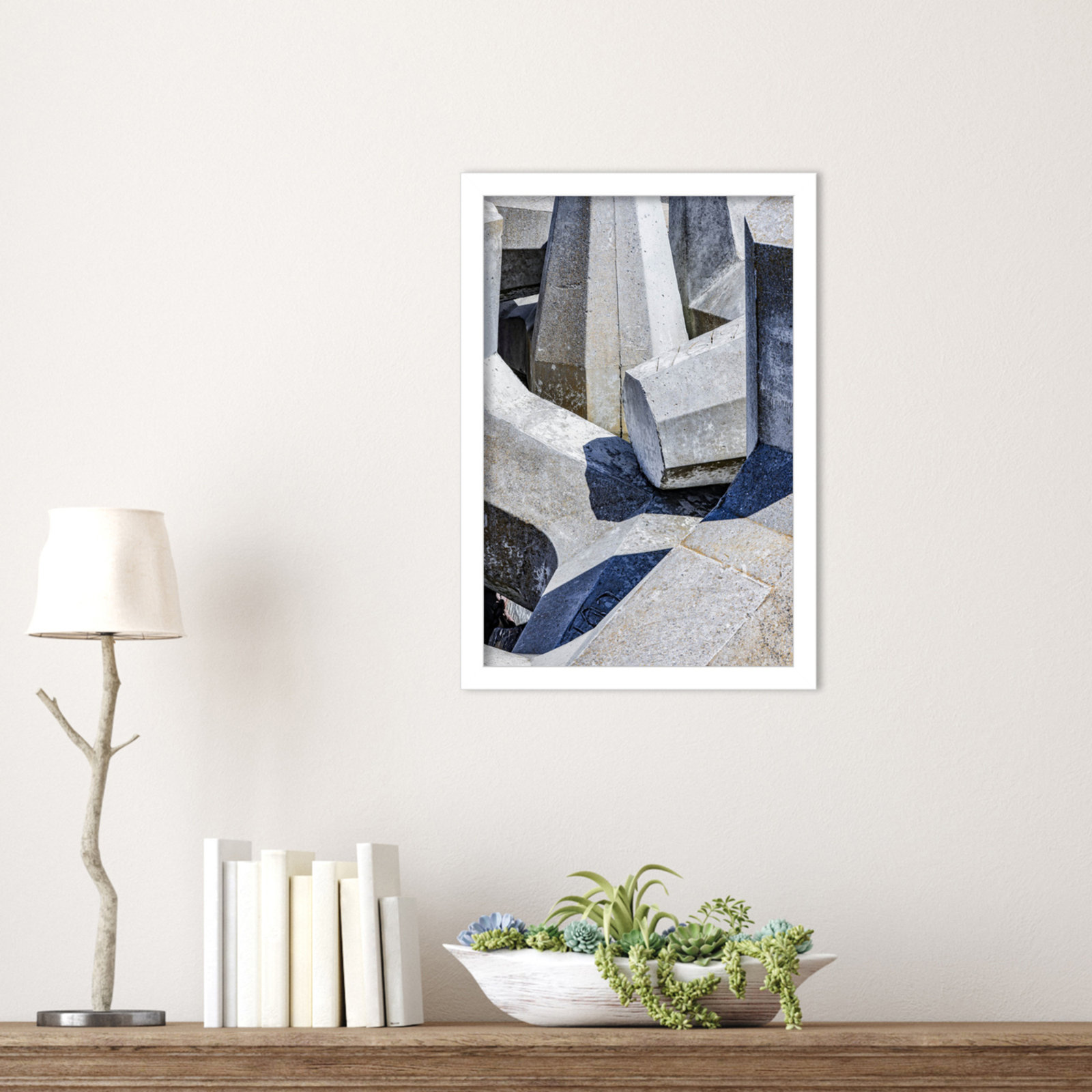 Pankow "Geometric 02" Print, White, 17" H x 12" W