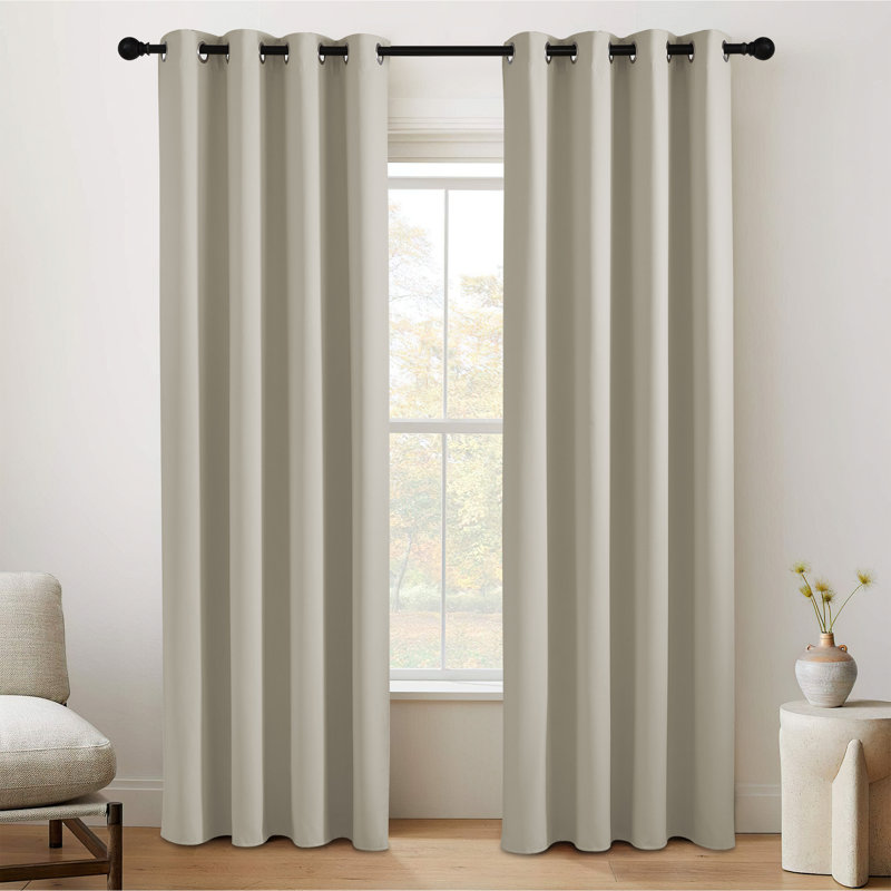 Rideaux obscurcissant avec œillets Snellville (ensemble de 2), Sable, L 52 po x L 95 po