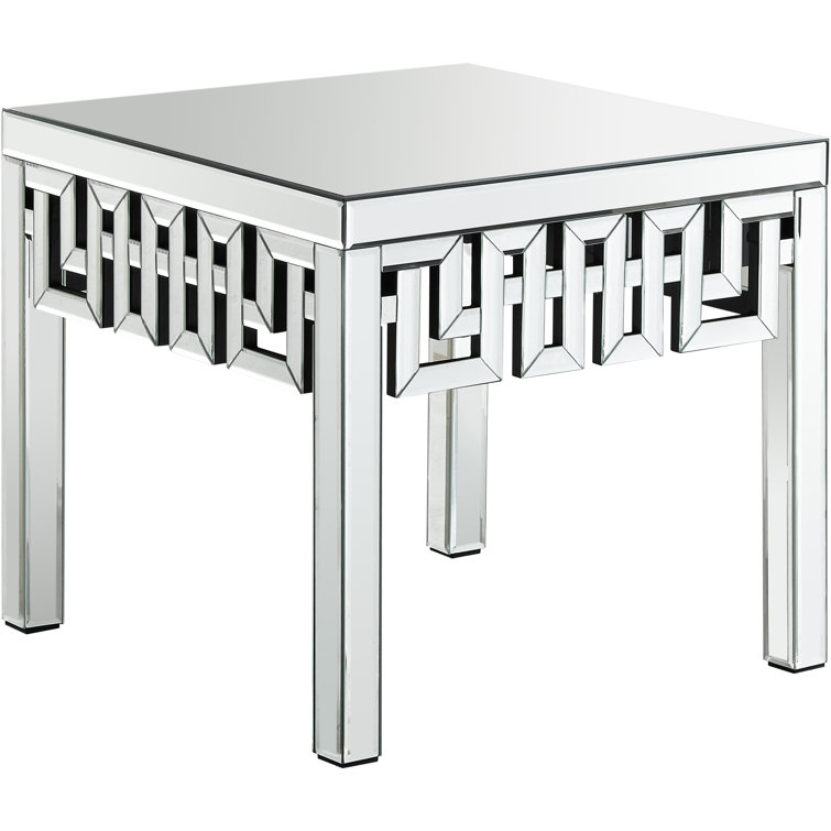Luong Mirrored Glass Top End Table