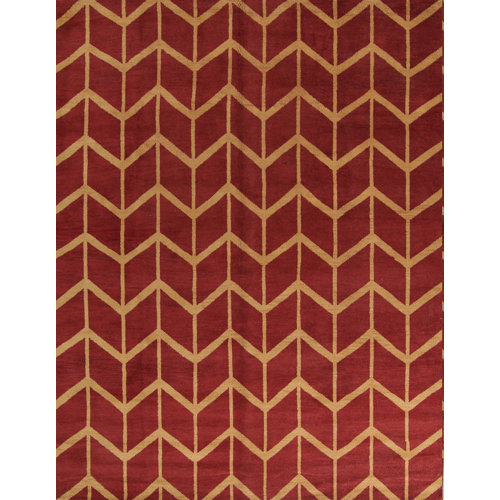 Isabelline Shumpert Hand Knotted Wool Geometric Rug | Wayfair