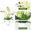 Orchidée phalaenopsis en soie dans un vase, véritable arrangement de fleurs artificielles réalistes pour la décoration de mariage à domicile-536544204
