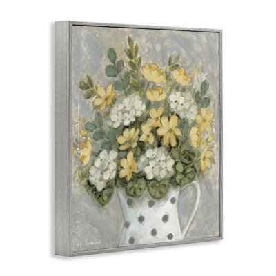 «Farm Fresh Bouquet» en vase à pois encadré, design par Sara G. Designs