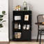Armoire noire avec portes vitrées et tiroir - Solution de rangement polyvalente pour la décoration de la chambre à coucher