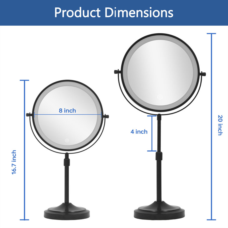 Miroir de plancher rond en métal Afrina, Noir