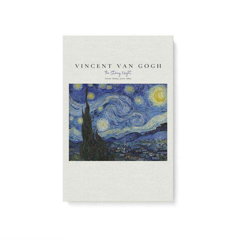 Van Gogh's The Starry Night v2, Toile tendue, H 18 po x l 12 po