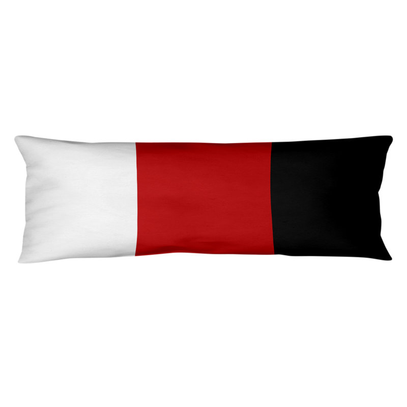 Addison Polyester Medium Pillow, White/Scarlet