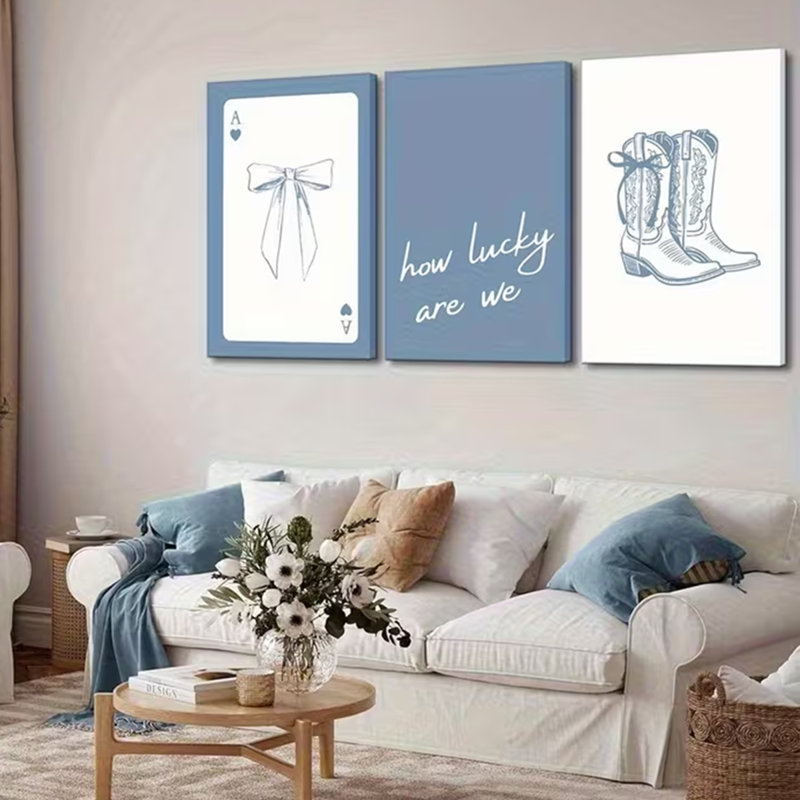 3 Piece Wrapped Canvas Print, 45 cm H x 90 cm W