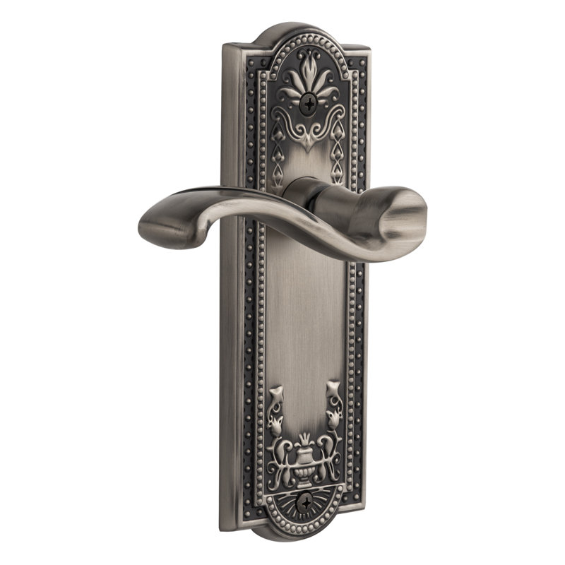 Grandeur Parthenon Plate Privacy with Portofino Lever, Antique Pewter, 2 3/8"