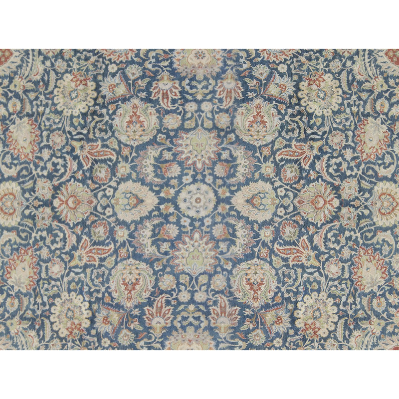 Tapis bleu de haute qualité noué à la main